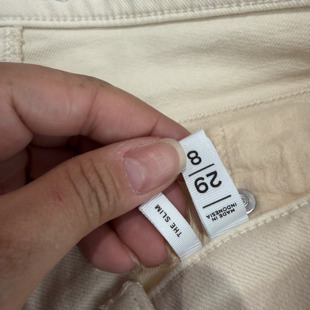 NWOT Loft‎ The Slim Jean Beige Cream Size 29/8 Casual Minimalist Effortless - Picture 4 of 8